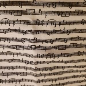 New Cotton Apron Hand Crafted Adult sz Black and White Musical Note Fabric